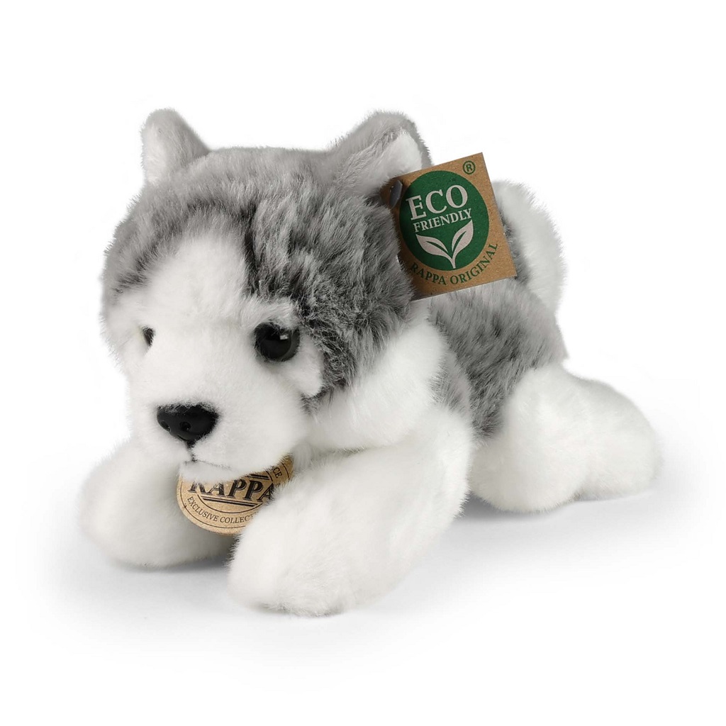 Rappa Plyšový pes husky ležící 20 cm ECO-FRIENDLY