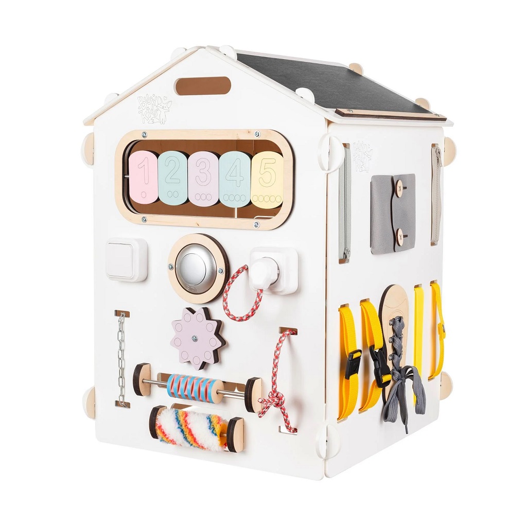 BusyKids Activity board Domeček pastelově bílý