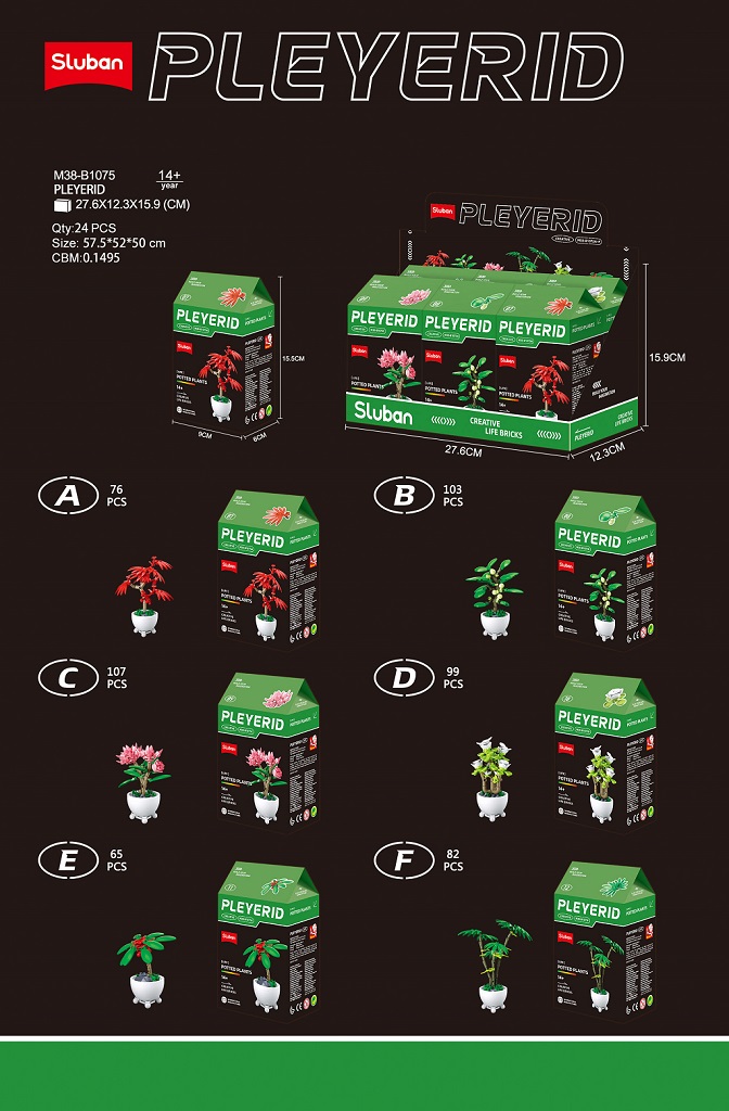 Sluban Flowers M38-B1075B Tropická rostlina v květináči