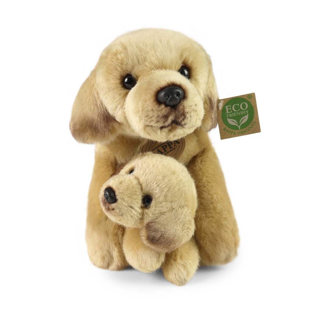 Rappa Plyšový labrador s miminkem ležící 25 cm ECO-FRIENDLY