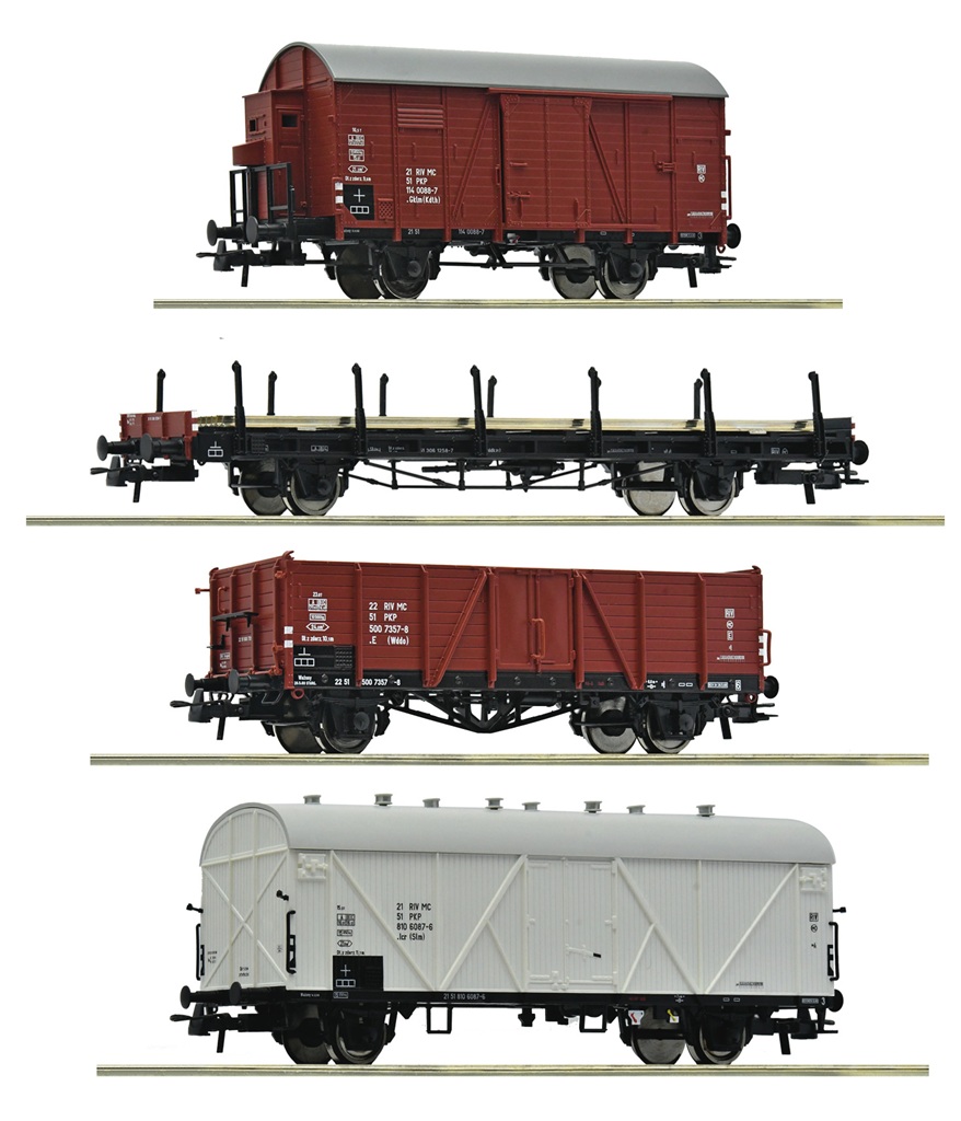 Roco Sada 4 ks nákladních vagónů PKP - 6600101